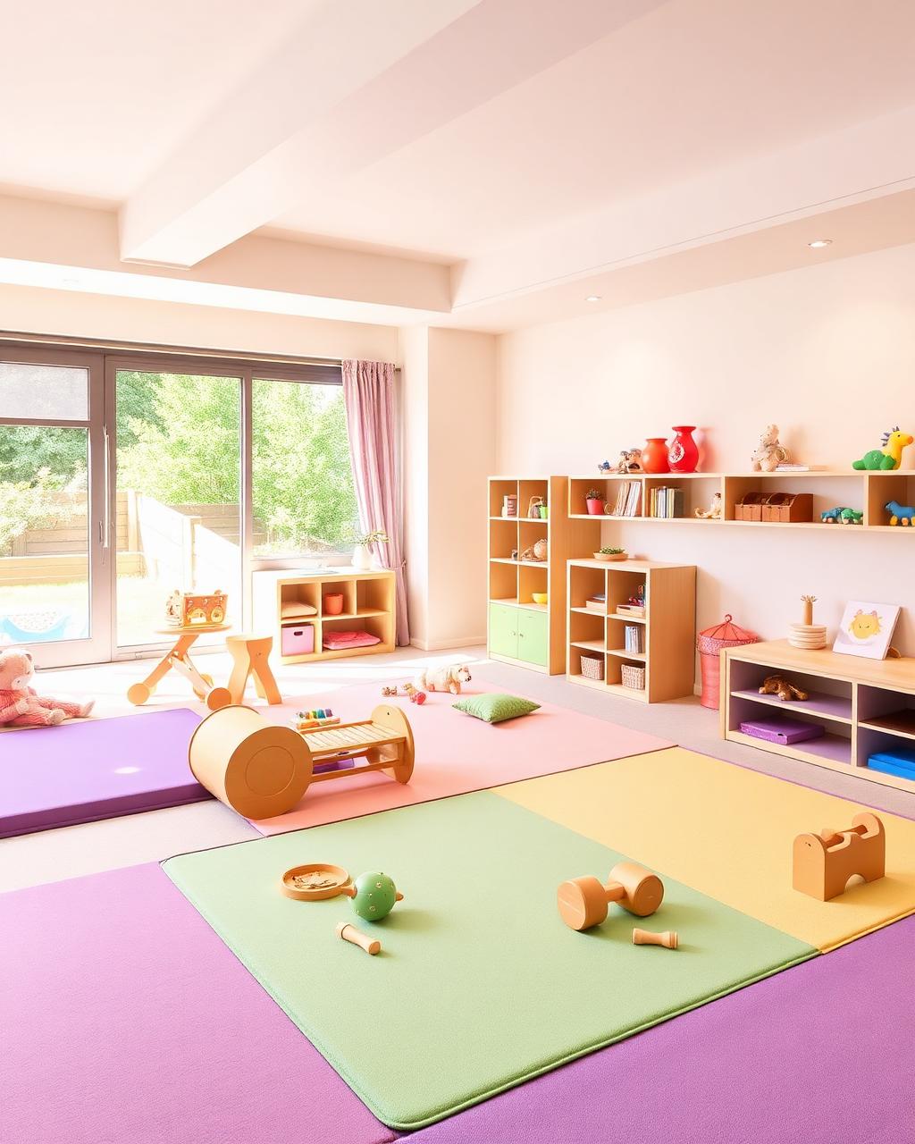 Brinquedoteca colorida com mobiliário infantil
